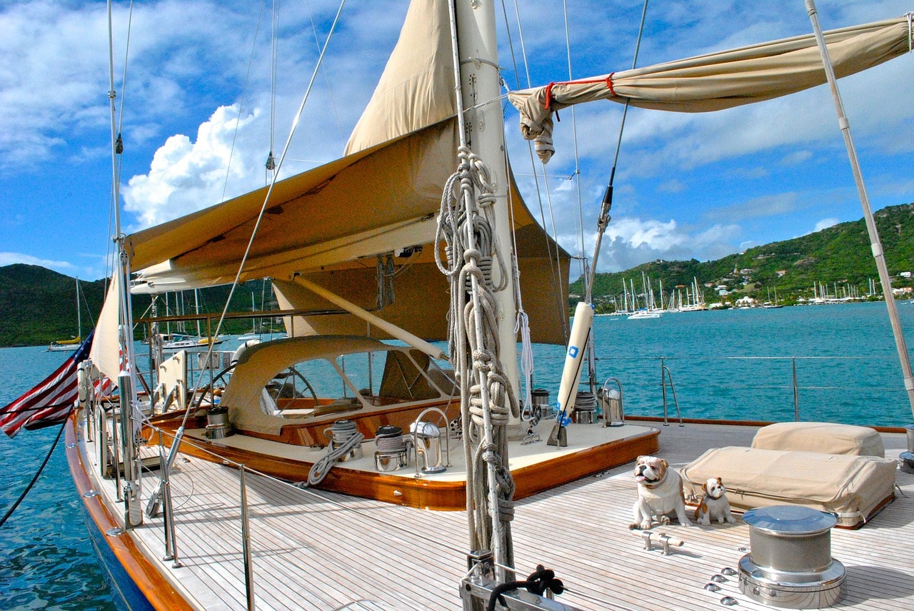 Sailing yacht in Antigua