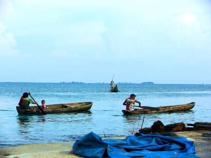 Boats in the San Blas Islands, Panama