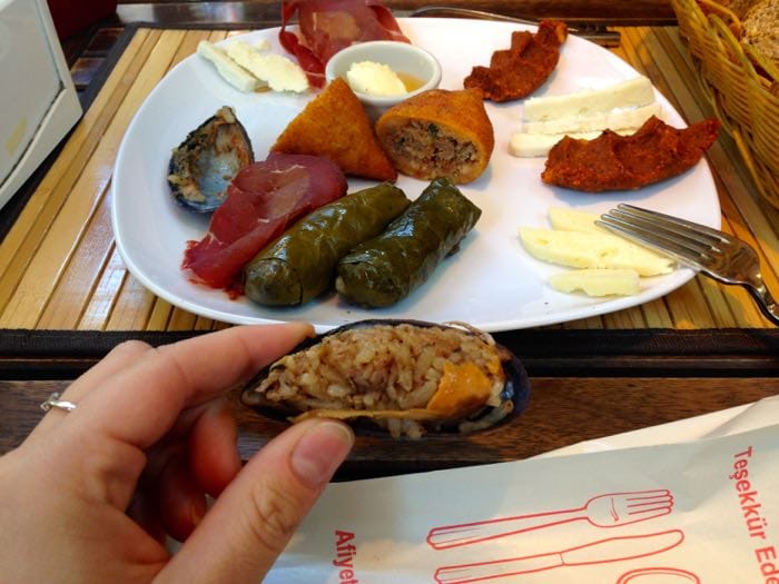 Meze platter on our Istanbul food tour