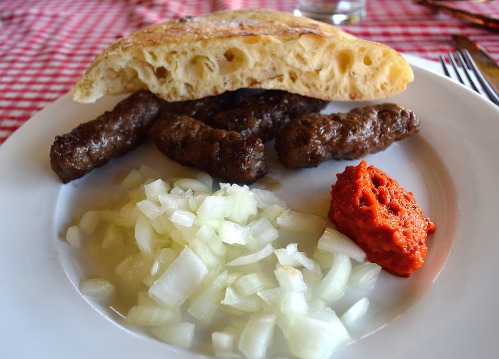 cevapcici for lunch in Mostar 