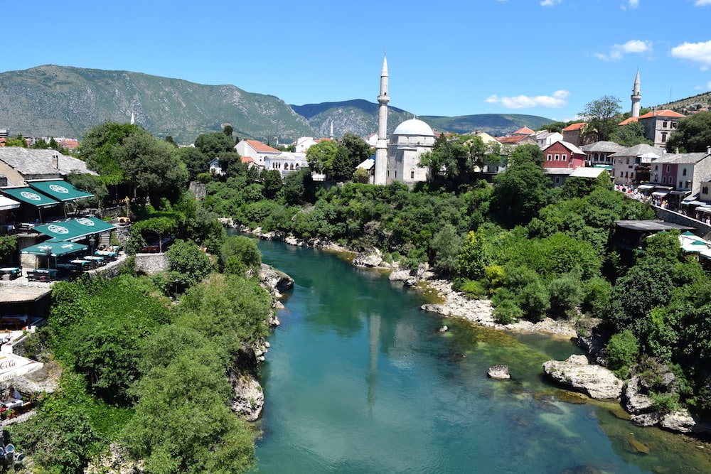 View from Stari Most Bridge in Mostar on the Dubrovnik to Mostar day trip