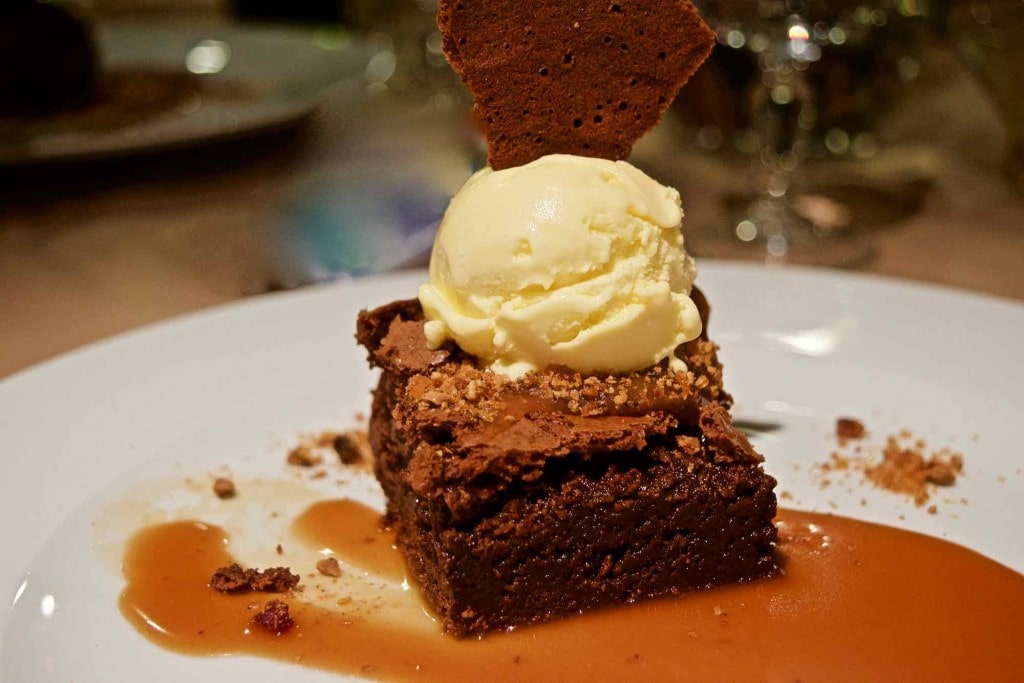 Salted caramel brownie at Hotel L'Ecrin Du Val Claret