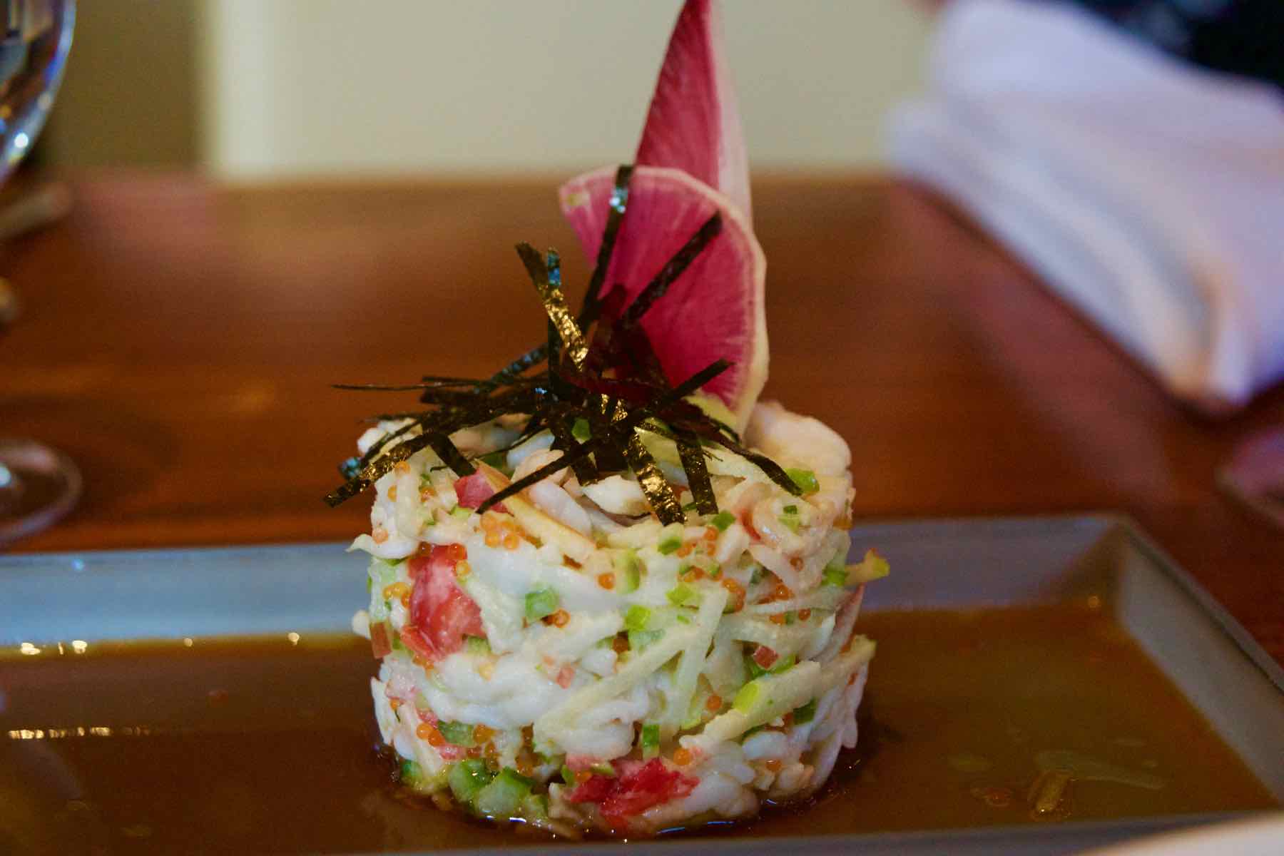 Crab salad at Maze Restaurant, Mayfair