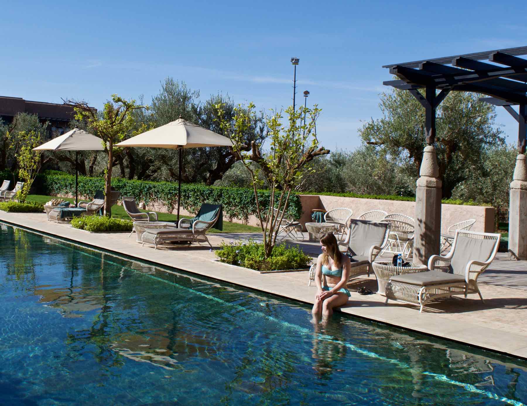 Enjoying the pool at Royal Palm Hotel Marrakech