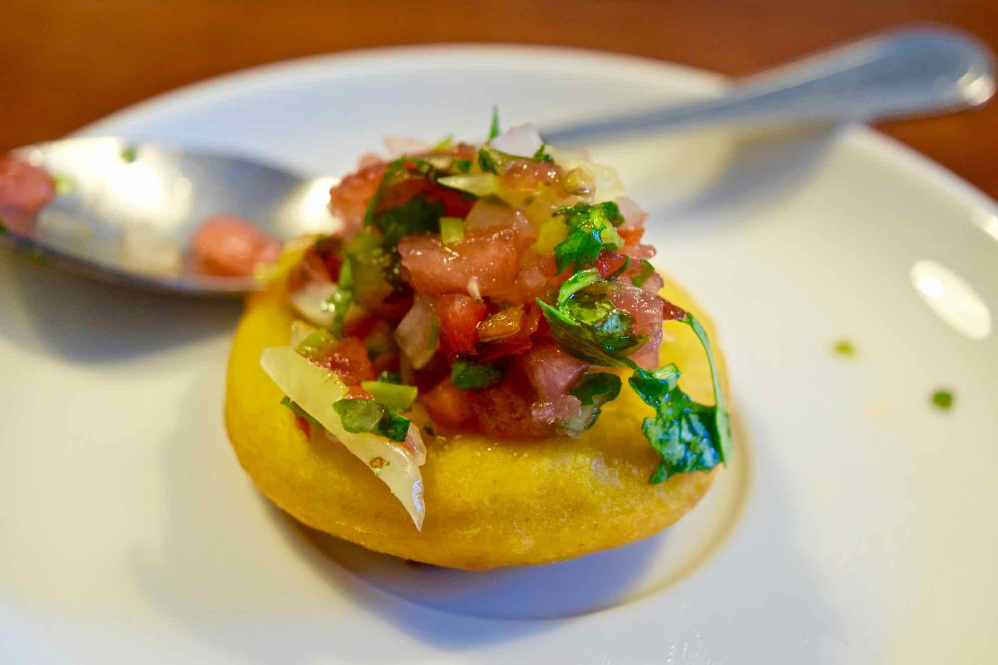 Pebre and Sopapillas in Santiago, Chile