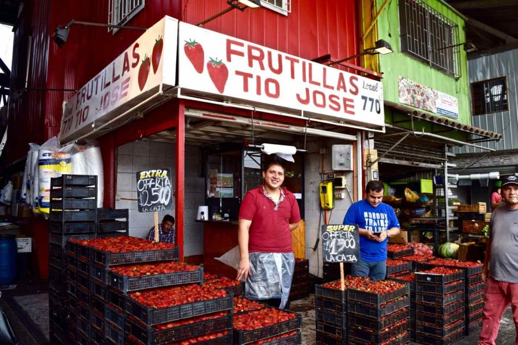 Strawberry Corner in Santiago's Central Markets