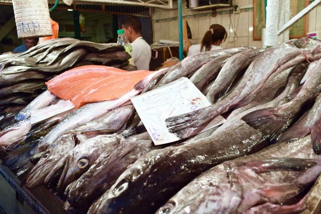 Fish for sale in Mercado Central, Santiago, Chile