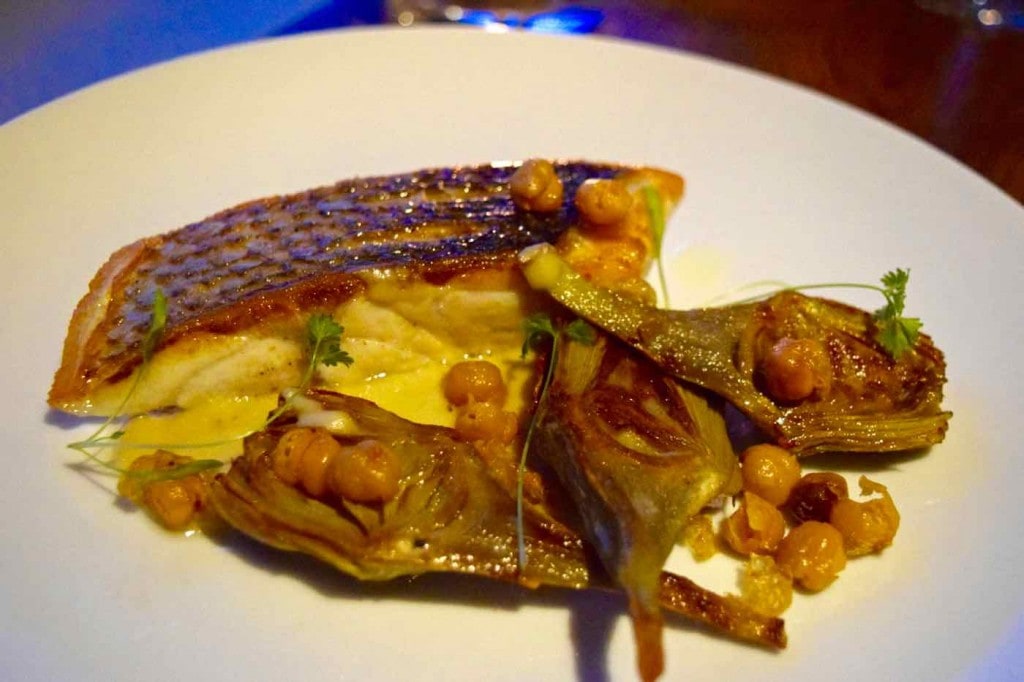 Wild sea bass at Osteria London