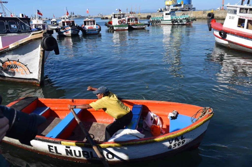 Boats in Valparaiso harbour