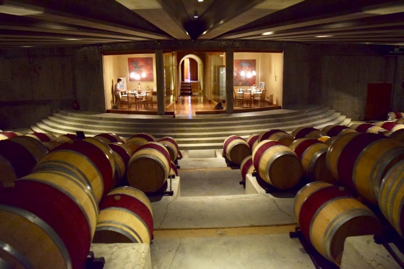 The barrel room at Vina Montes, Colchagua Valley, Chile