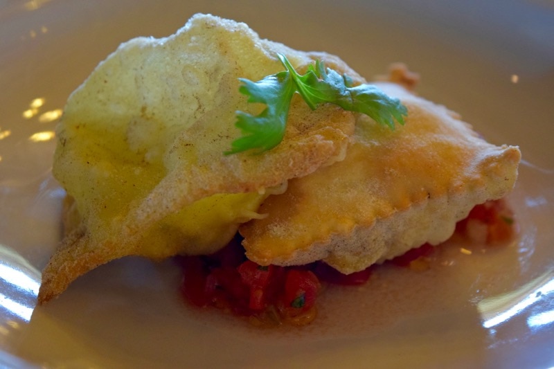 Fried ravioli at Andeluna Restaurant, Uco Valley