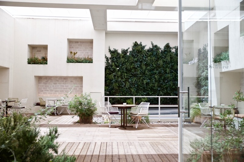 Terrace area at Disfrutar Restaurant Barcelona