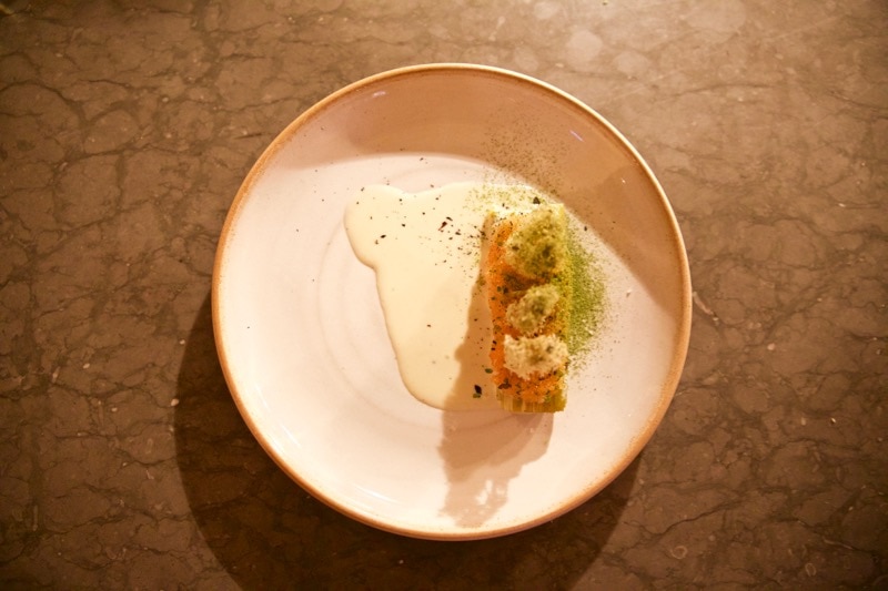 Blackened leek and caviar at Ekstedt Restaurant, Stockholm 