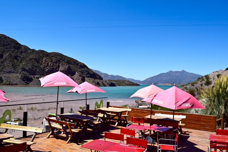 Cafe overlooking the lake at Argentina Rafting Expediciones