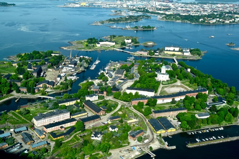 View from a Cessna flight over Helsinki