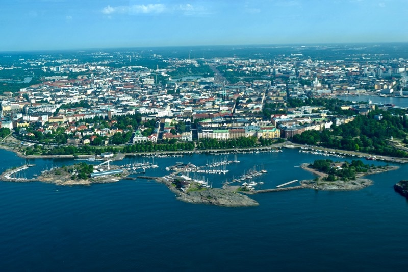 View from a Cessna flight over Helsinki