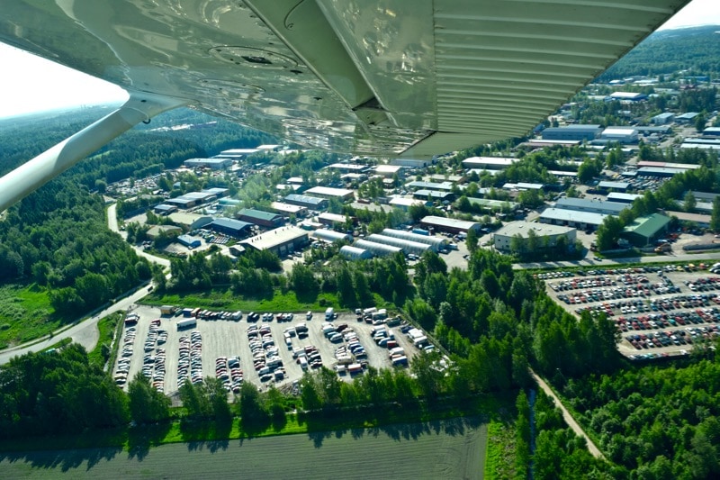 View from a cessna flight over Helsinki