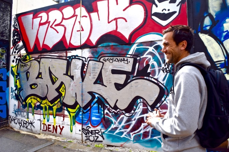 Karim - our guide on the Sidestory Street Art Tour, London