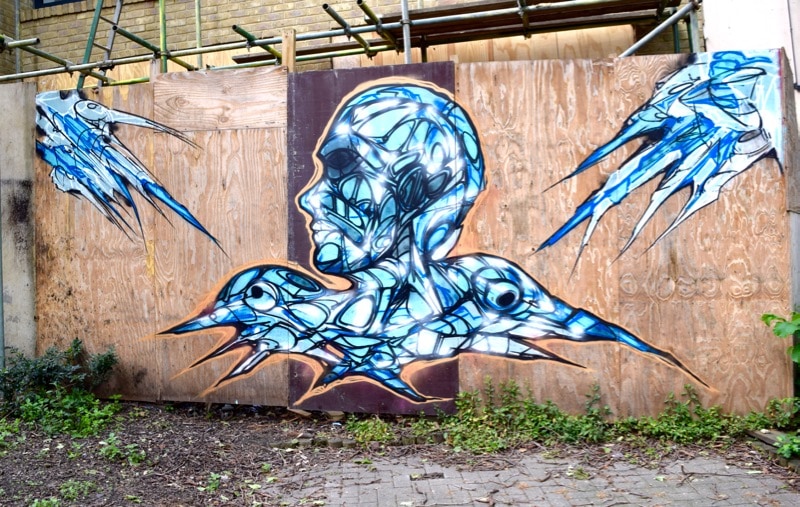 One of Karim's pieces, Sidestory Street Art Tour, London