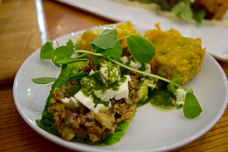 Pea fritters at The Shed, Bembridge, Isle of Wight