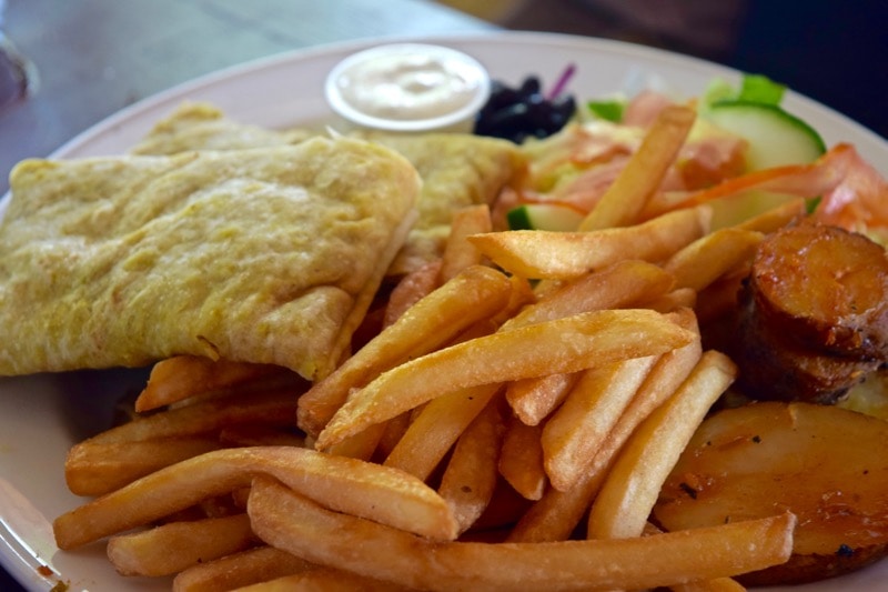 Roti at Reggae Beach Bar, St Kitts Roti at Reggae Beach Bar, St Kitts
