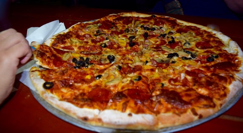 Pizza at Sprat Net, St Kitts