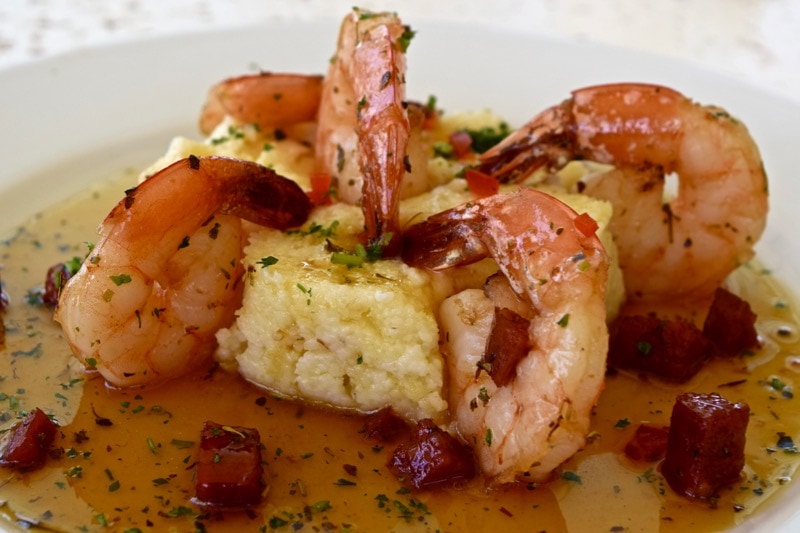 Shrimp and cheese grits at Ottley's Plantation Inn, St Kitts