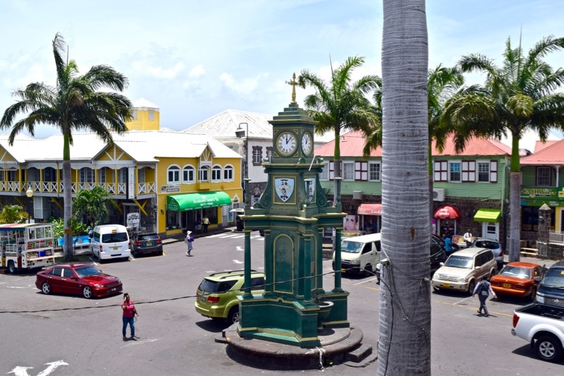 View of "Piccadilly Circus" from Ballahoo Restaurant, in Basseterre, St Kitts