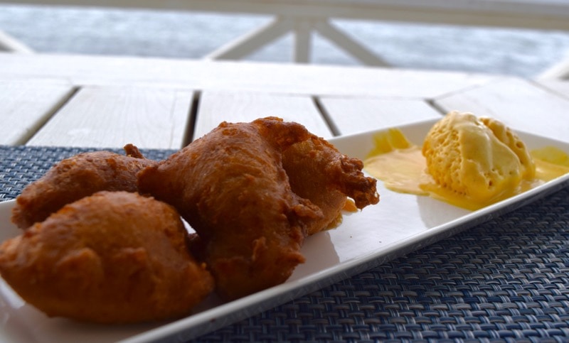 Pumpkin fritters at Arthur’s Restaurant, St Kitts Pumpkin fritters at Arthur's Restaurant, St Kitts