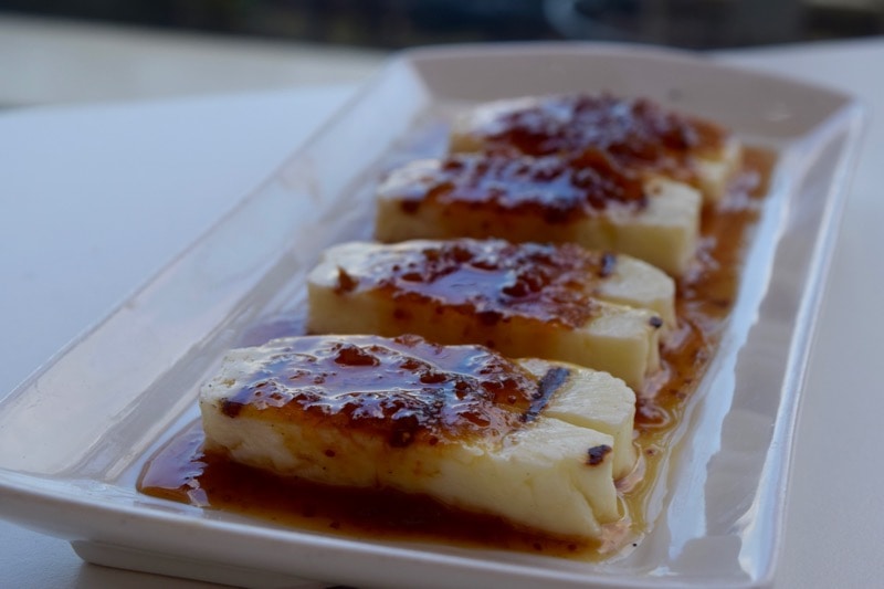 Halloumi with fig at Casale Panayiotis, Cyprus