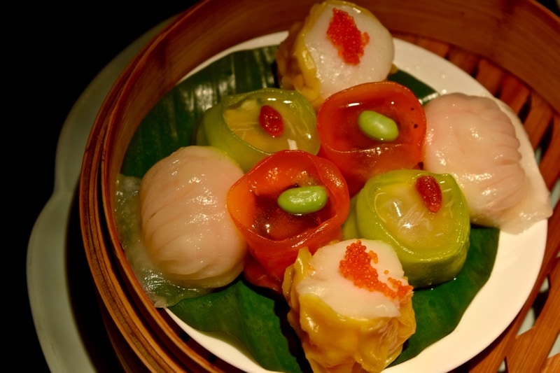 Steamed dim sum at Hakkasan, London