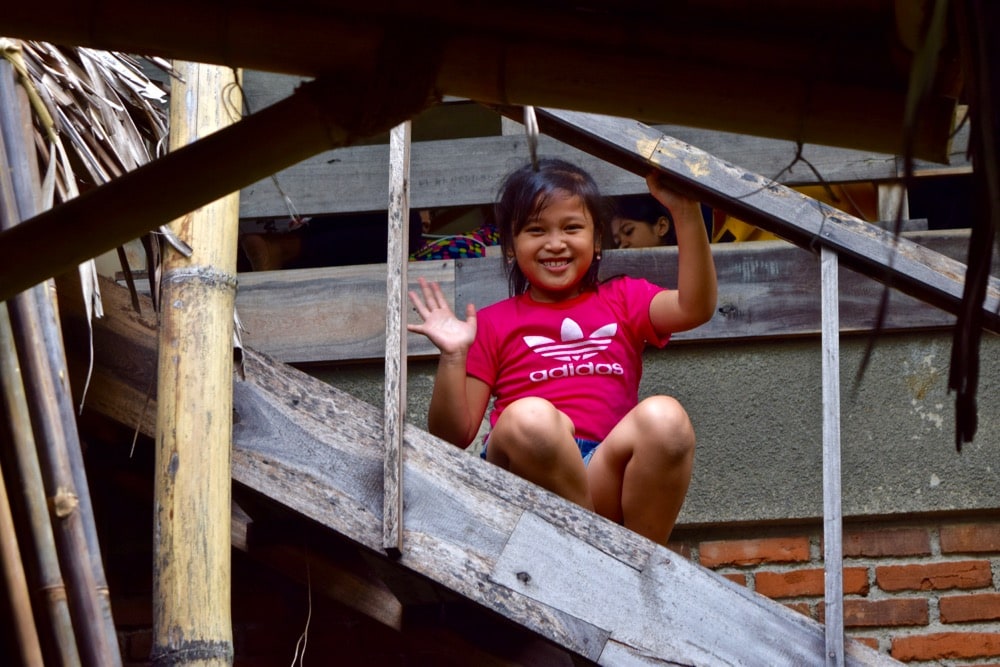 Friendly kids at Anklung Udjo, Bandung, Indonesia