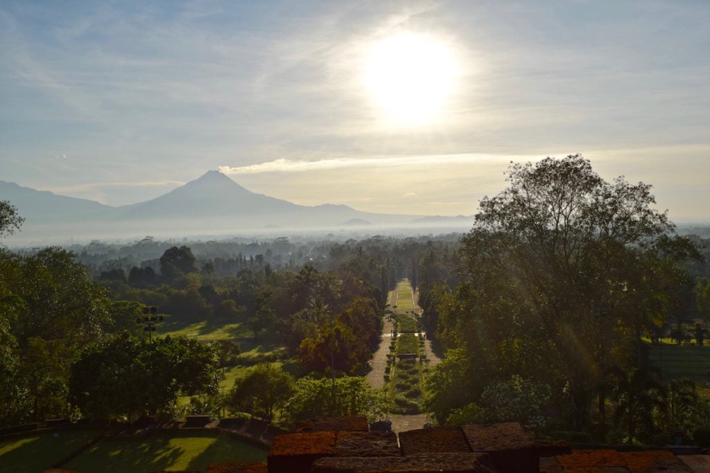 Sunrise views from Borobudur, Indonesia