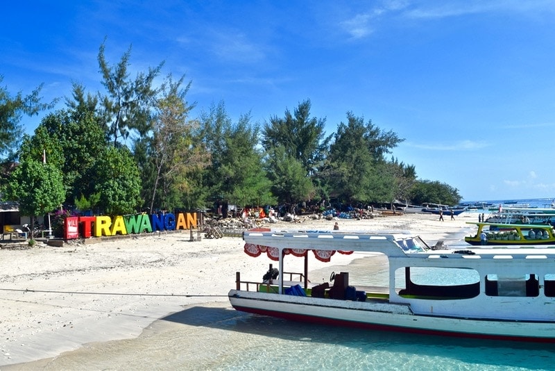 Beach area where the boats arrive on Gili T