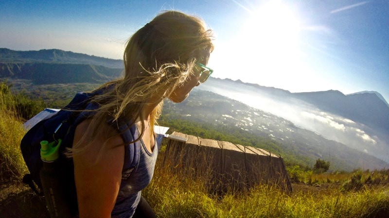 Hiking Mount Batur in Bali at sunrise