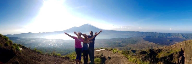 With Macca and Emily on Mount Batur, Indonesia