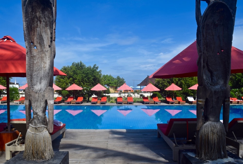 View of the pool at Hotel Ombak Sunset, Gili T View of the pool at Hotel Ombak Sunset, Gili T