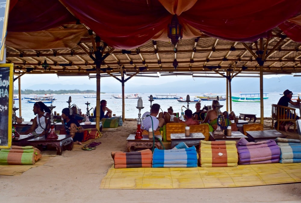 Exploring Main Street in Gili T