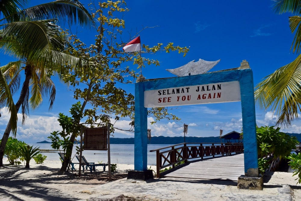 Sign in Arborek Village, Raja Ampat