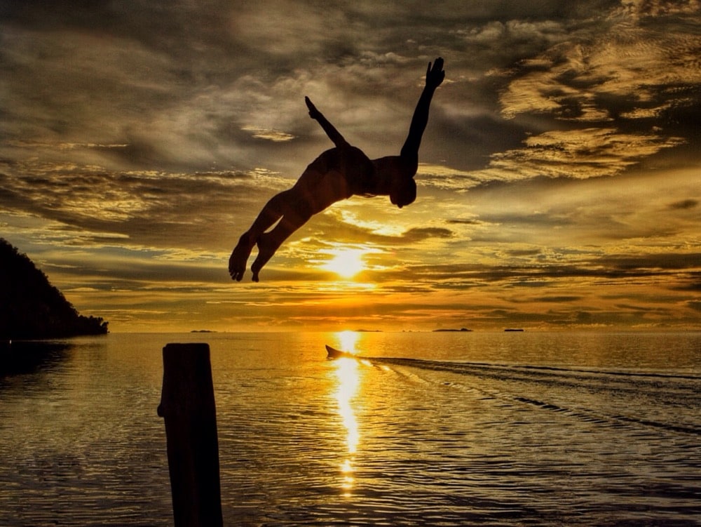 Perfect sunset in Raja Ampat, Indonesia 