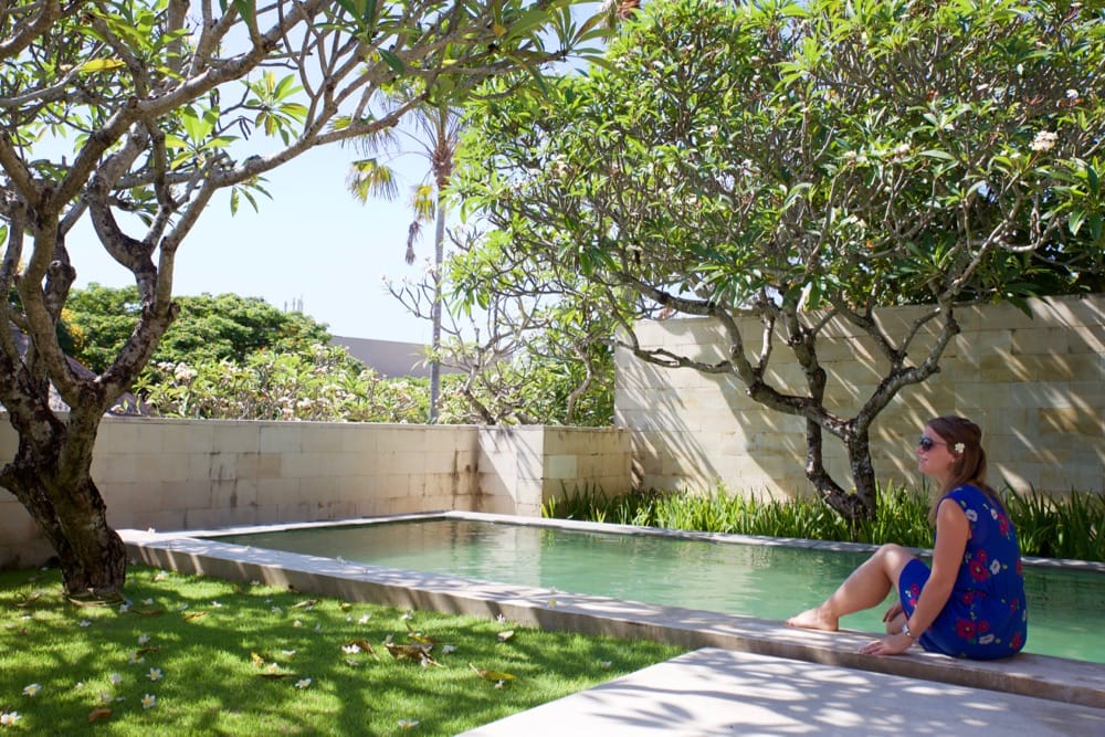 Enjoying our private pool at The Bale, Nusa Dua, Bali