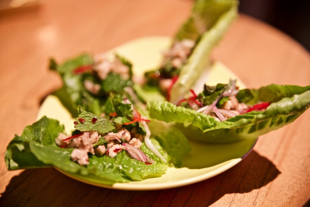 Minced Thai chicken salad at TAPA Bistro, The Bale, Nusa Dua, Bali