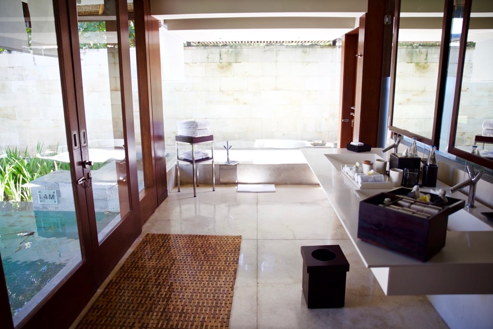 Bathroom in our single pavillion at The Bale, Nusa Dua, Bali