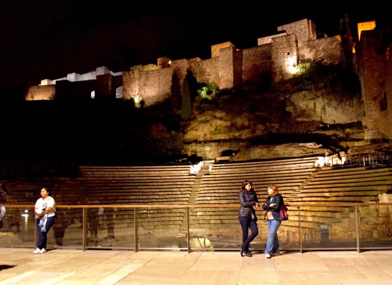 Roman amphitheatre ruins in Malaga, Spain