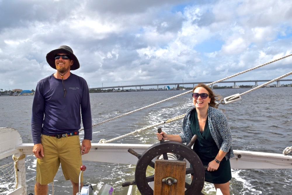 On board Schooner Lily in Stuart, Florida