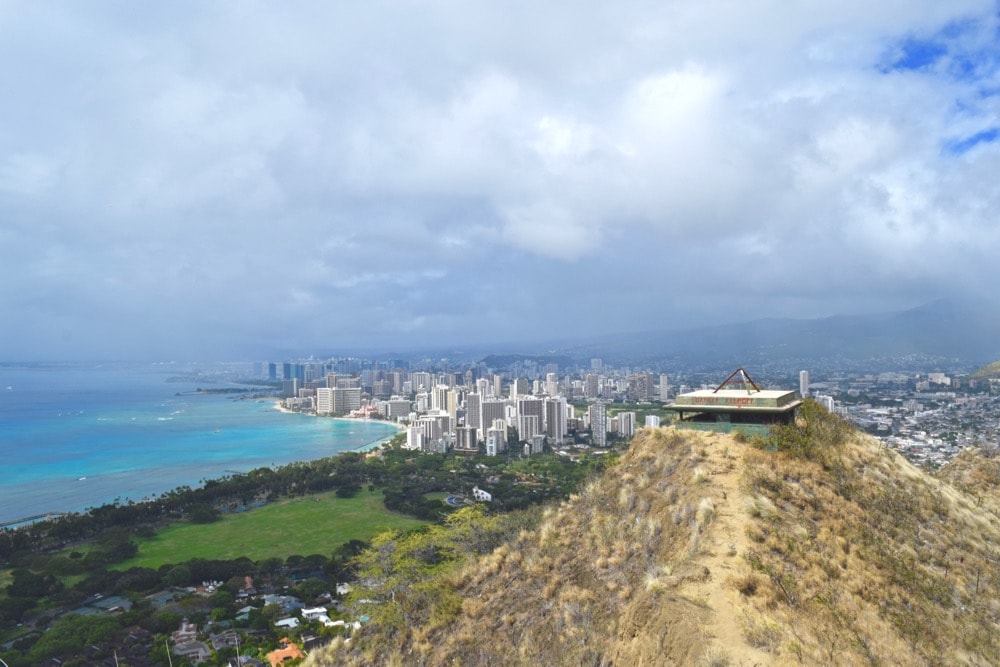 View of Honolulu from Diamond Head Trail, Hawaii