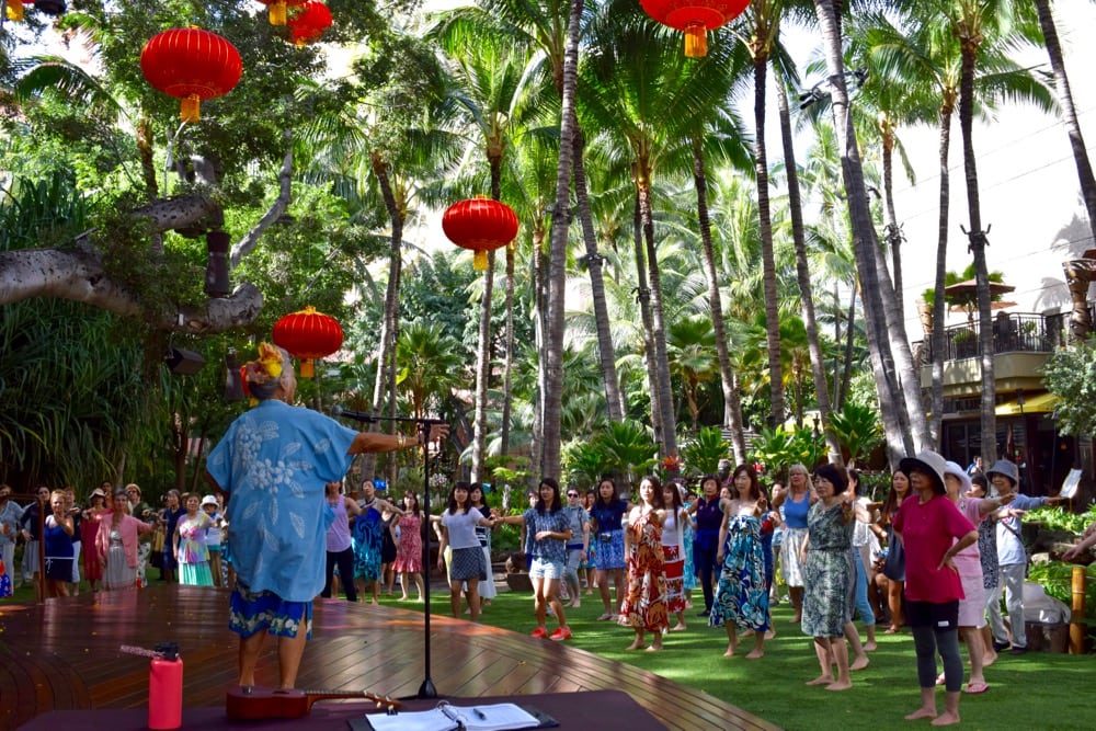 Hula practice in Hawaii