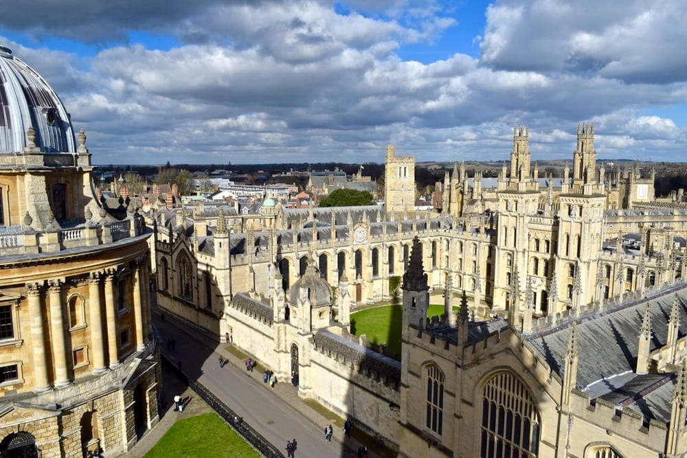 View of All Souls College from St Mary The Virgin Tower, Oxford