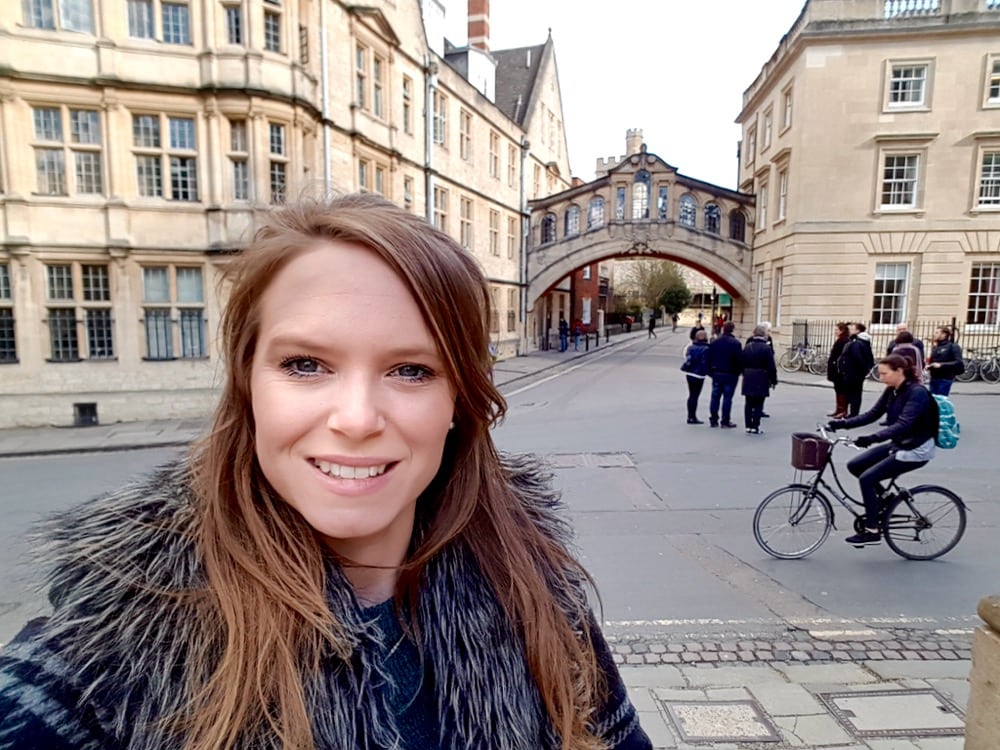 In historic Oxford checking out the Bridge of Sighs