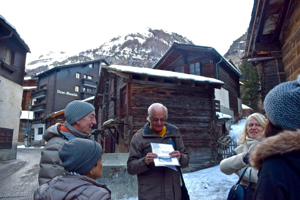 Exploring the old village in Zermatt, Switzerland